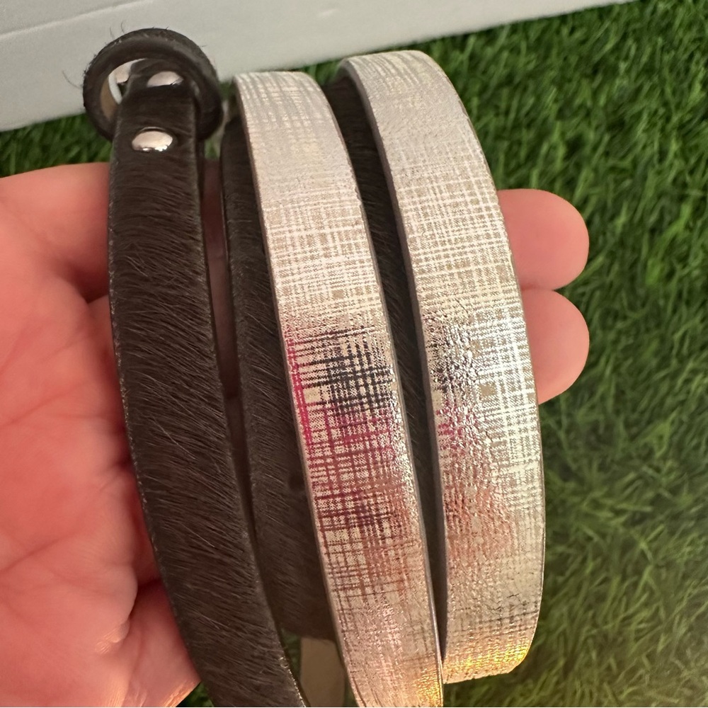Ann Taylor Genuine Leather Bundle of Silver and Black Belt Size Large - Picture 13 of 14